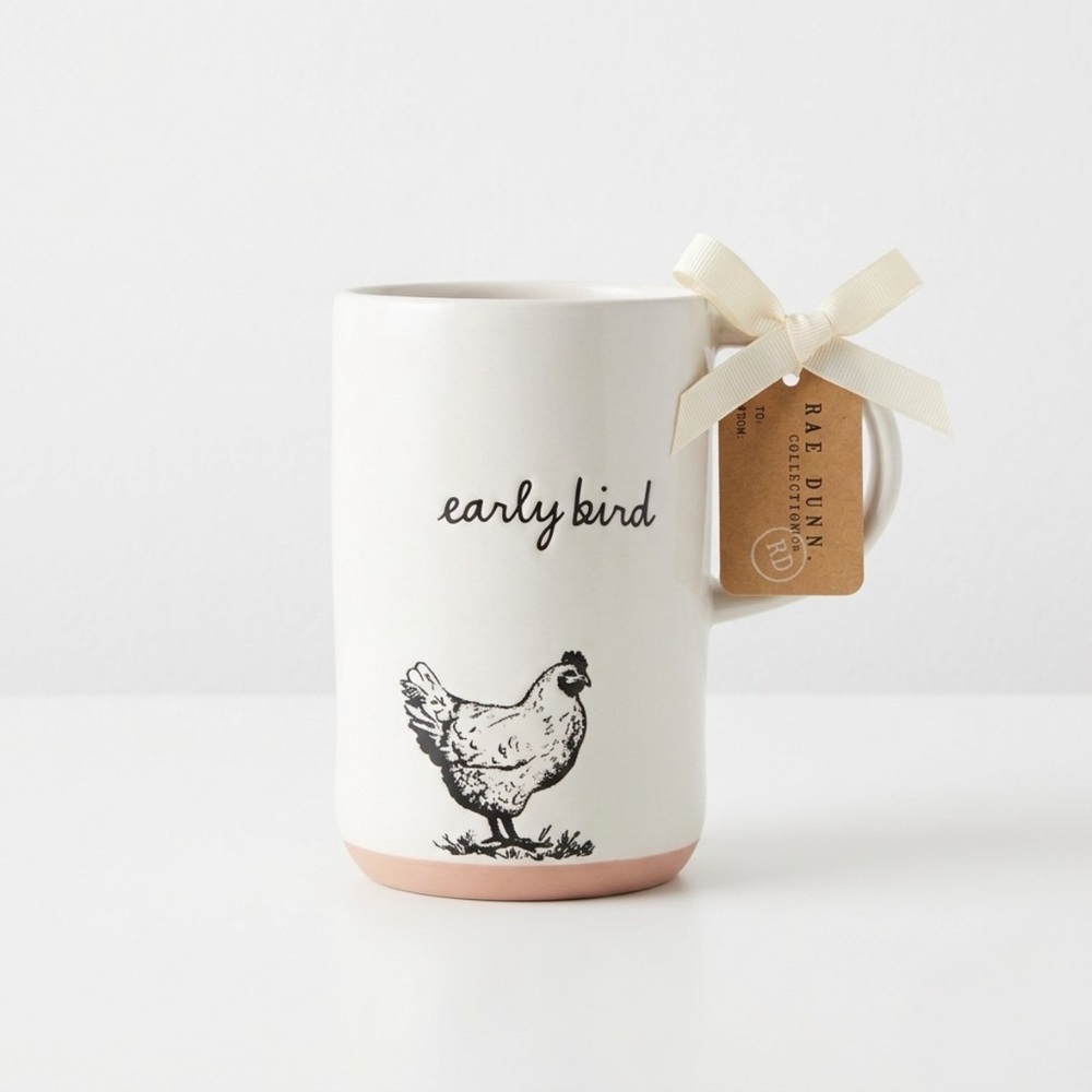 NWT Rae Dunn‎ Early Bird Chicken Mug Magenta Farmhouse Decor